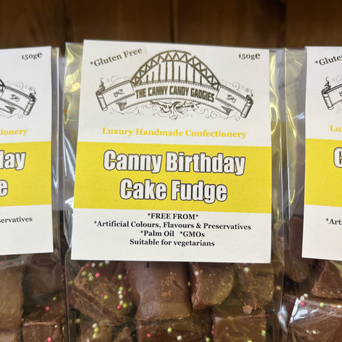 Colourful selection of artisan fudge available at Durham Dales Centre