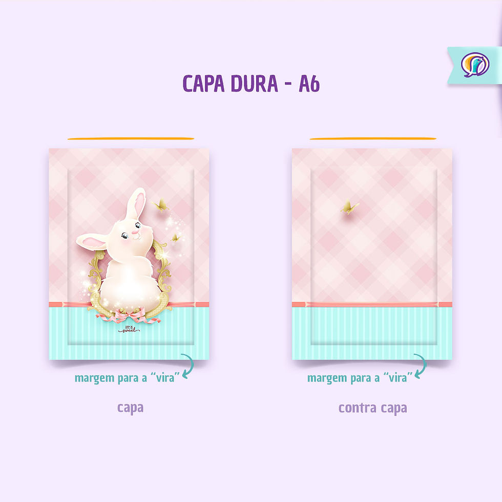 Miniatura: Coelho - para encadernação com capa dura -  Capa e Miolo - Tamanhos A5 e A6