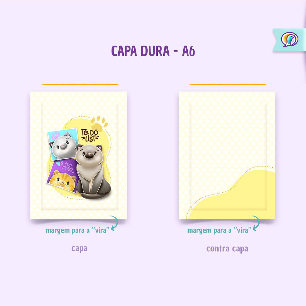 Miniatura: Gatinhos - para encadernação com capa dura -  Capa e Miolo - Tamanhos A5 e A6