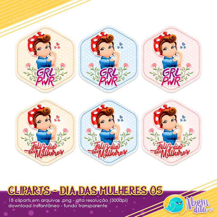 Miniatura: Dia da Mulher da A Bem Dita - Kit Digital com Cliparts