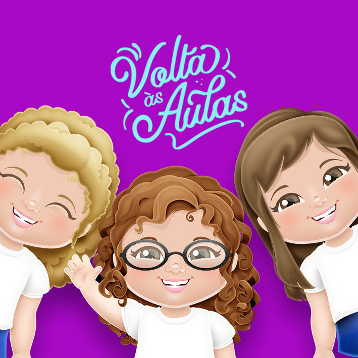 Miniatura: Volta às Aulas - Meninas - Pele Clara - Cabelo Longo