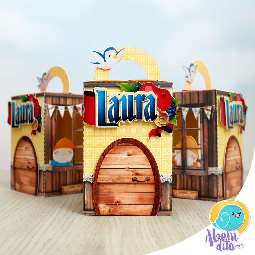Miniatura: Caixa com Alça - Branca de Neve - 20 unidades