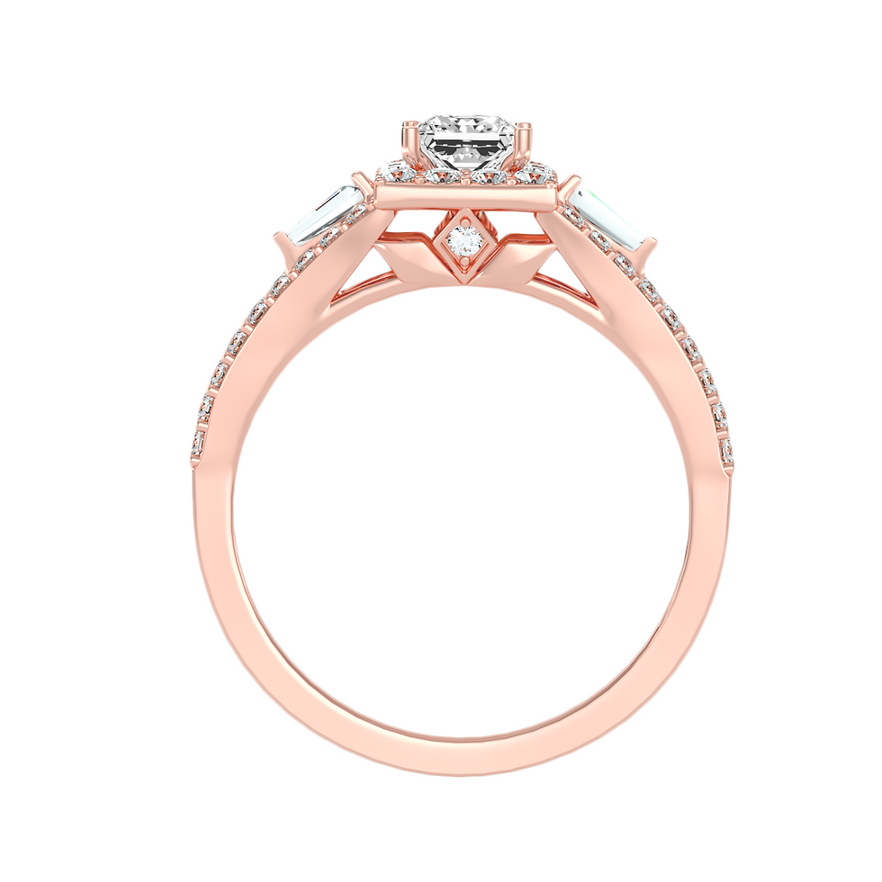 Miniature : Bague halo en or 10 carats WB5999E