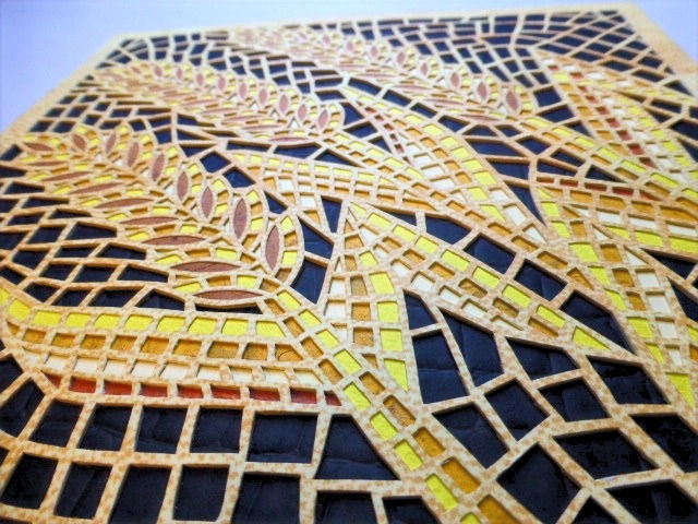 Thumbnail: Mosaic cutout - Wheat - פסיפס חיטה חיתוך  closeup
