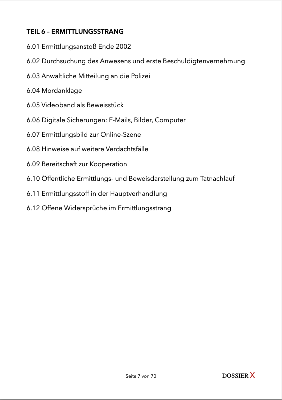 Miniaturbild: Tiefenakte: DOSSIER X – Der Fall Armin Meiwes (plus Moderatonsskript)