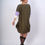 Miniaturbild: Kaki Dress With Knitted Sleeves