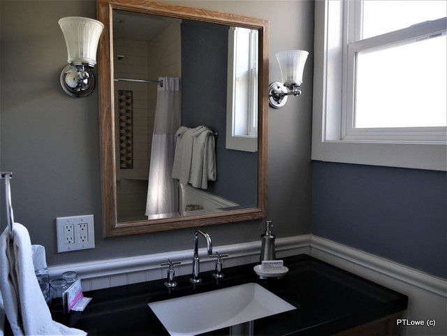 Beautiful vintage yet state of the art bathrooms in suite at Brannan Cottage Inn