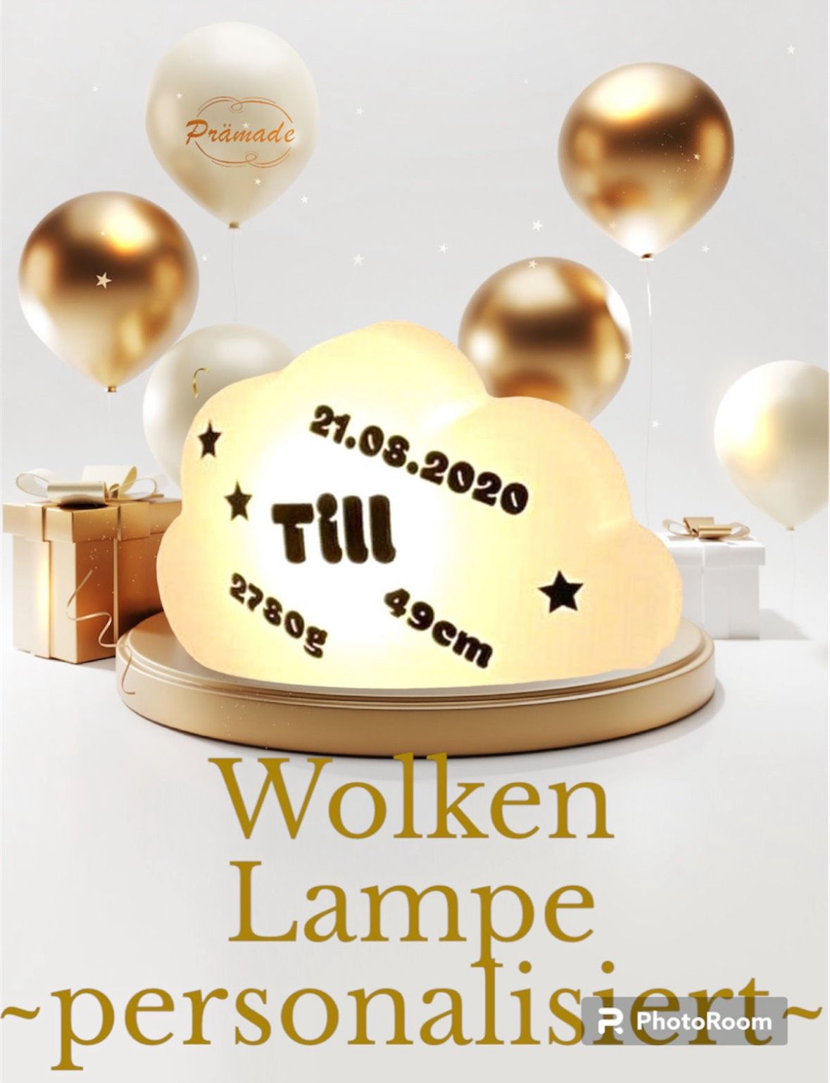 Wolkenlampe personalisiert