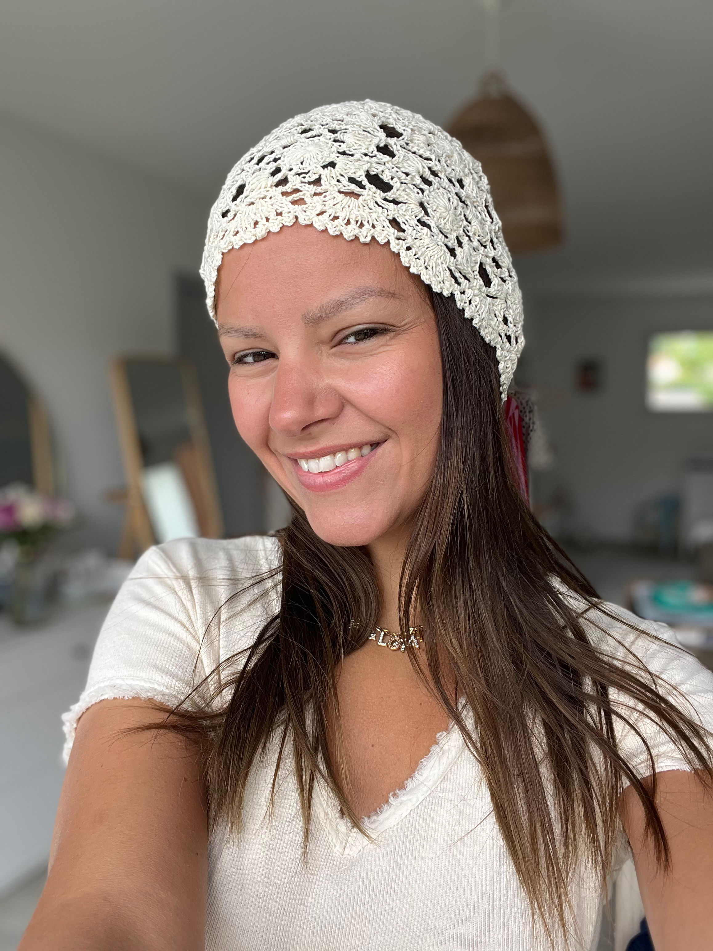 Bonnet en crochet - Écru 
