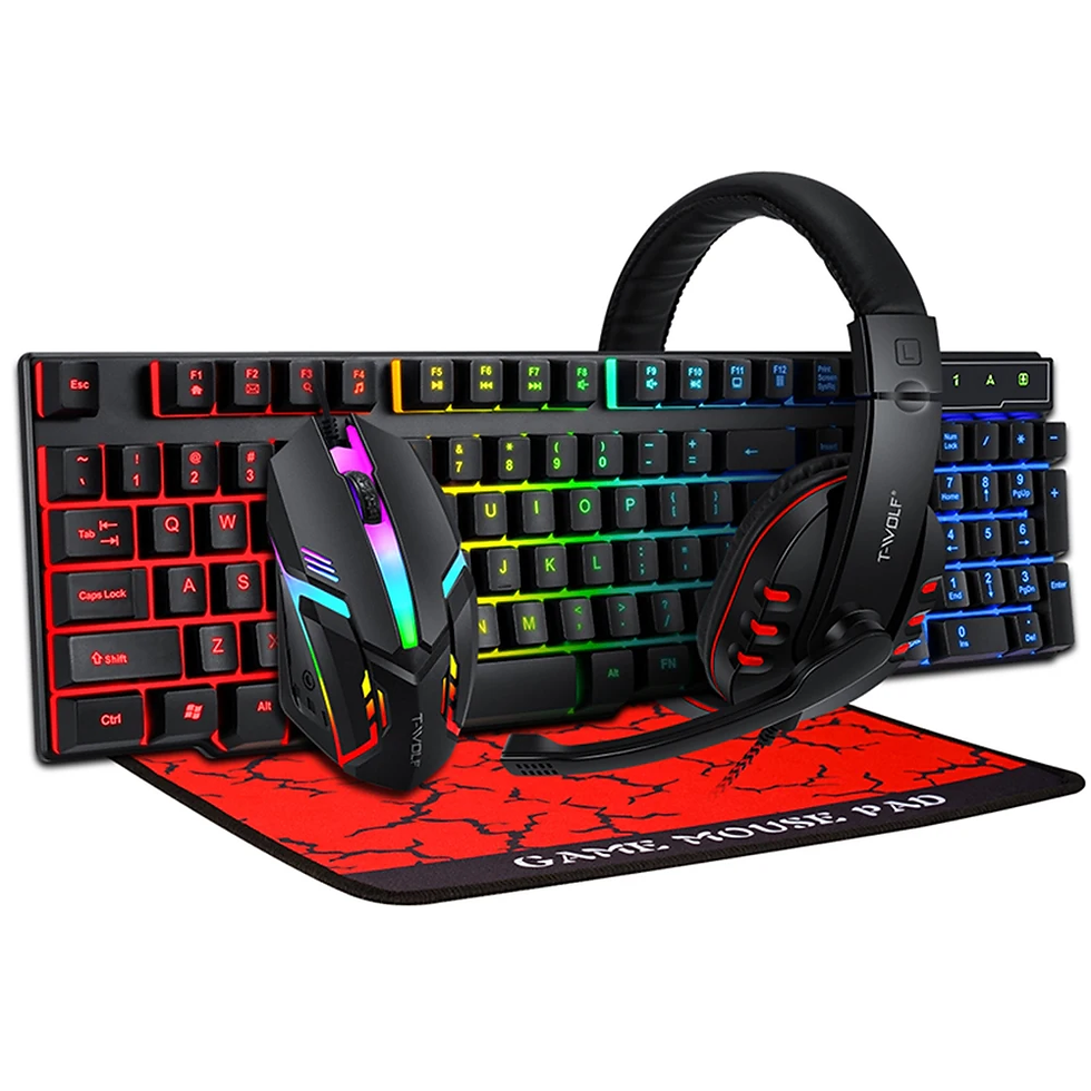 Miniatura: T-WOLF TF800 Four-piece Gaming Combo 104 Keys Keyboard 4-color Breathing Light