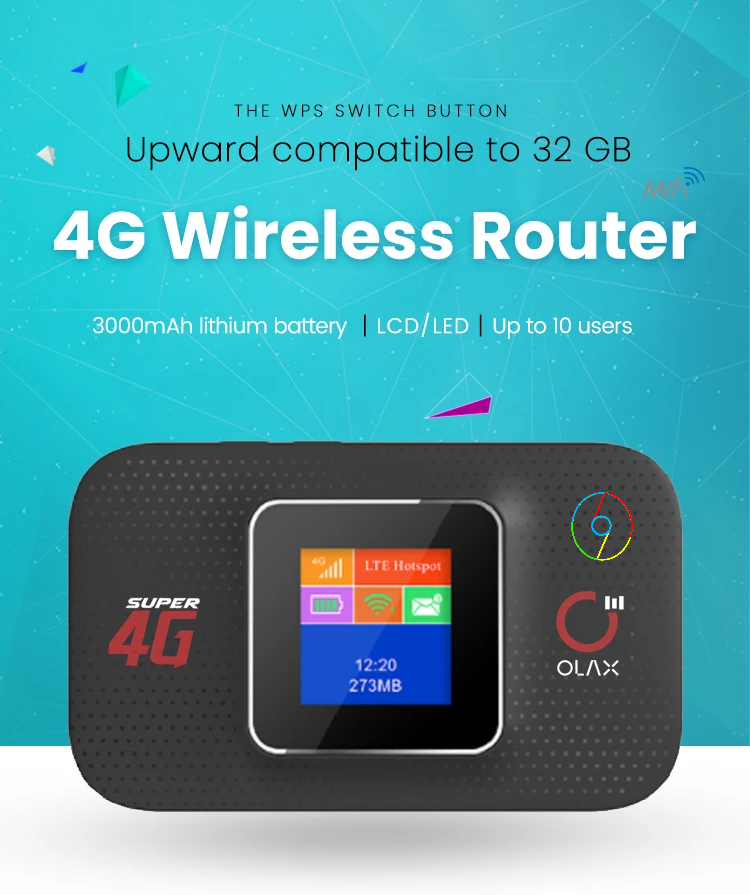Thumbnail: OLAX MF982 MiFi Router Mobile Walking Wireless 3000mah Hotspot Pocket 2.4 5g Si