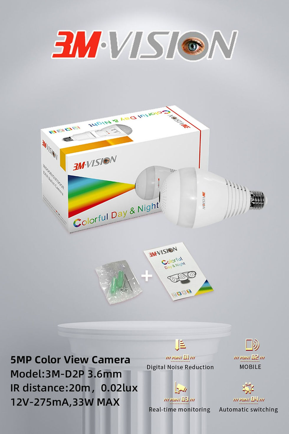 Miniatura: Bulb 360 Panoramic Camera is a wireless WiFi security fisheye camera
