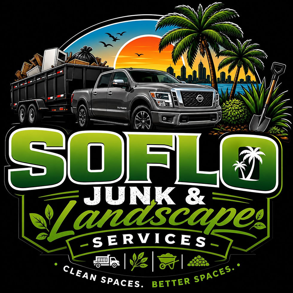 SoFlo Junk Removal Services and Landscape logo with truck