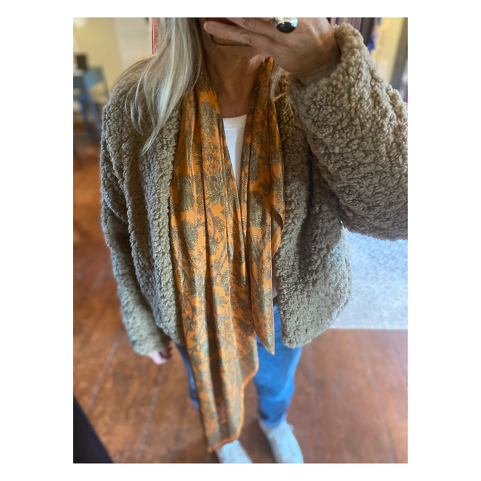 Thumbnail: Handmade Apricot Indian Silk Scarf