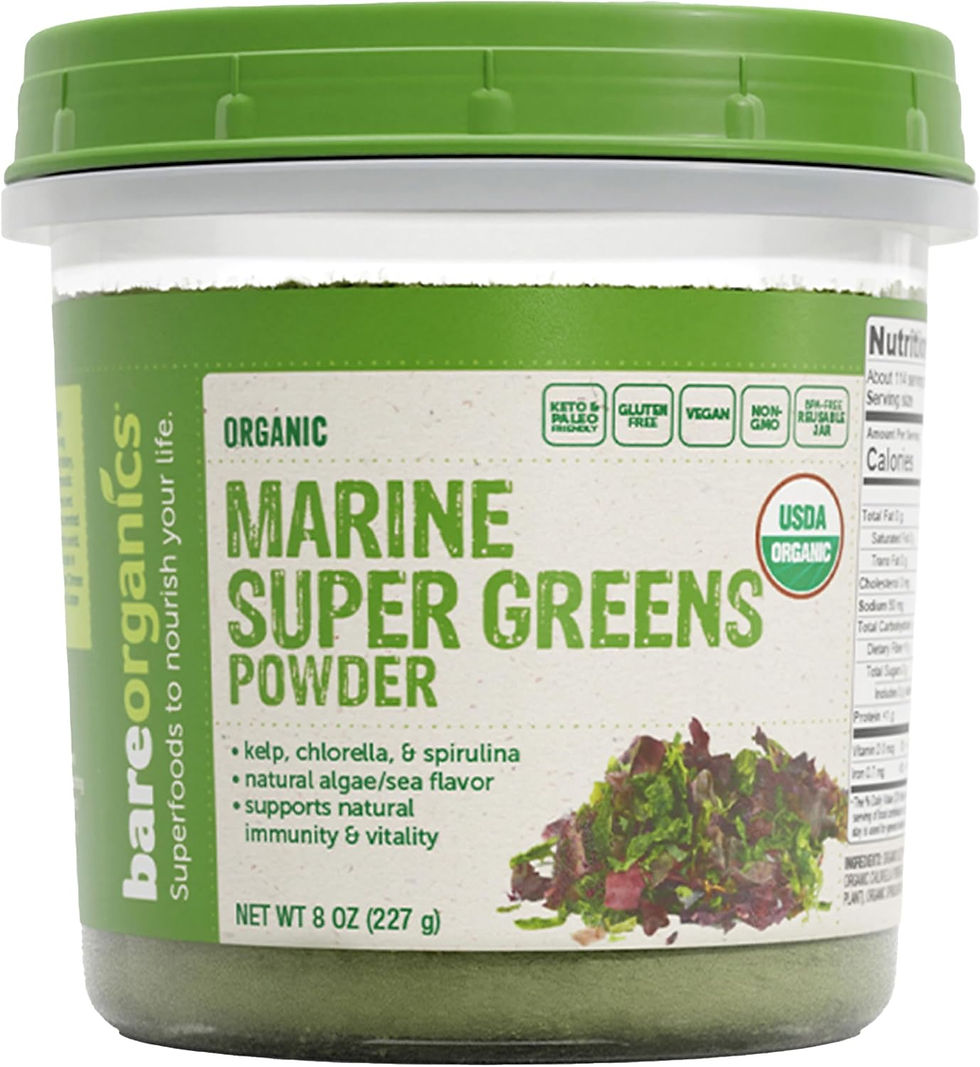 Marine Super Greens Powder – BareOrganics USDA Organic 8oz Jar