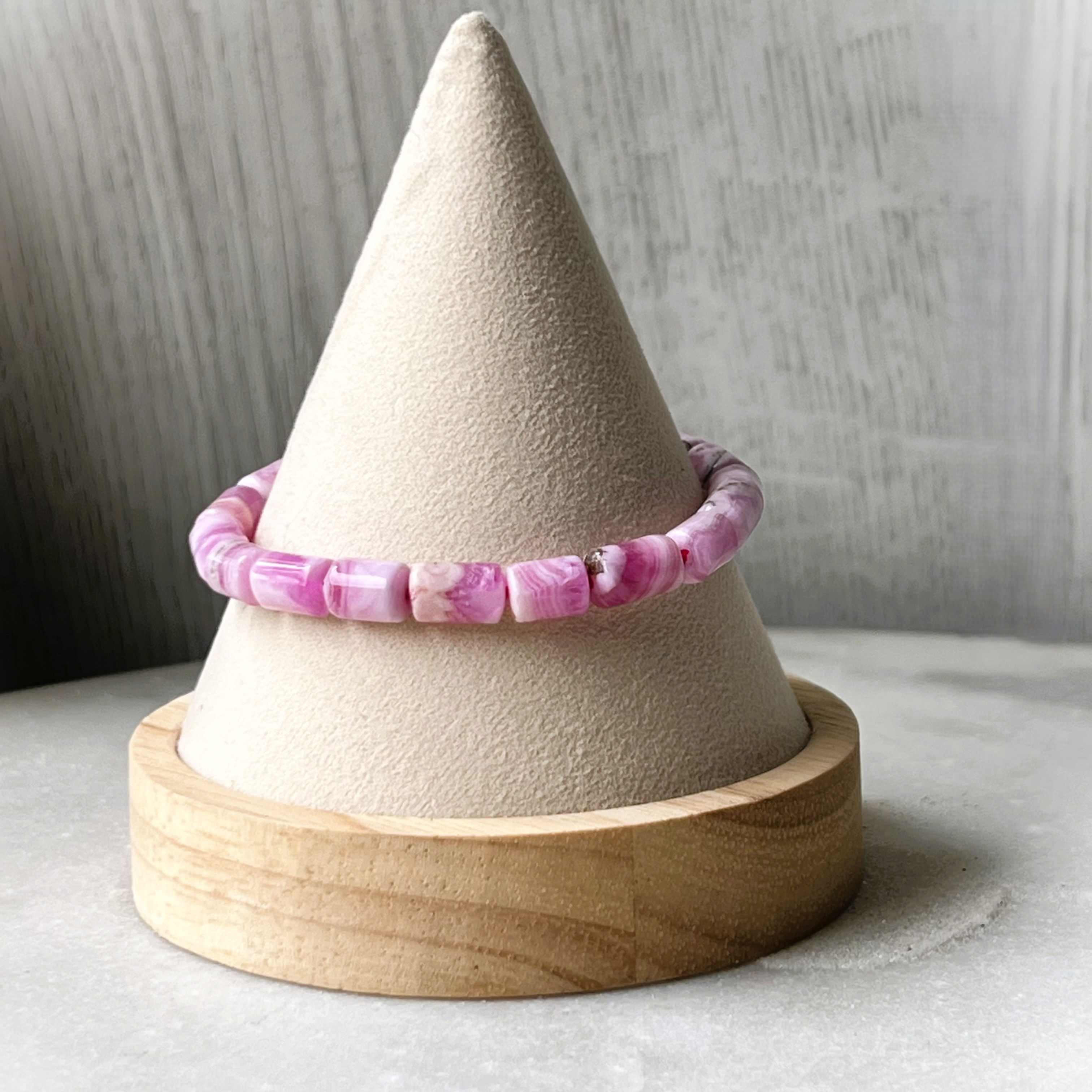 Rose Calcite Barrel Bracelet