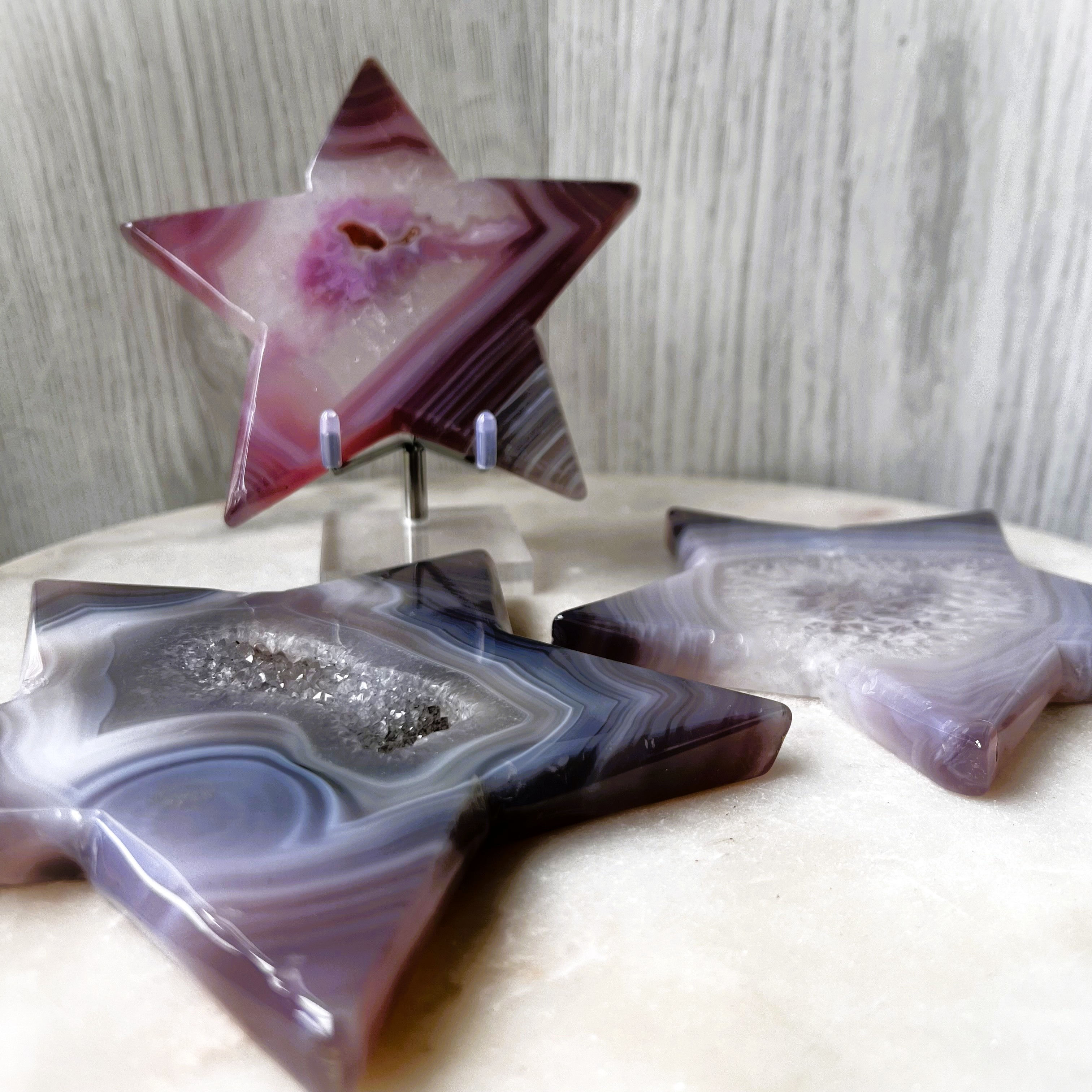 Large Druzy Agate Star