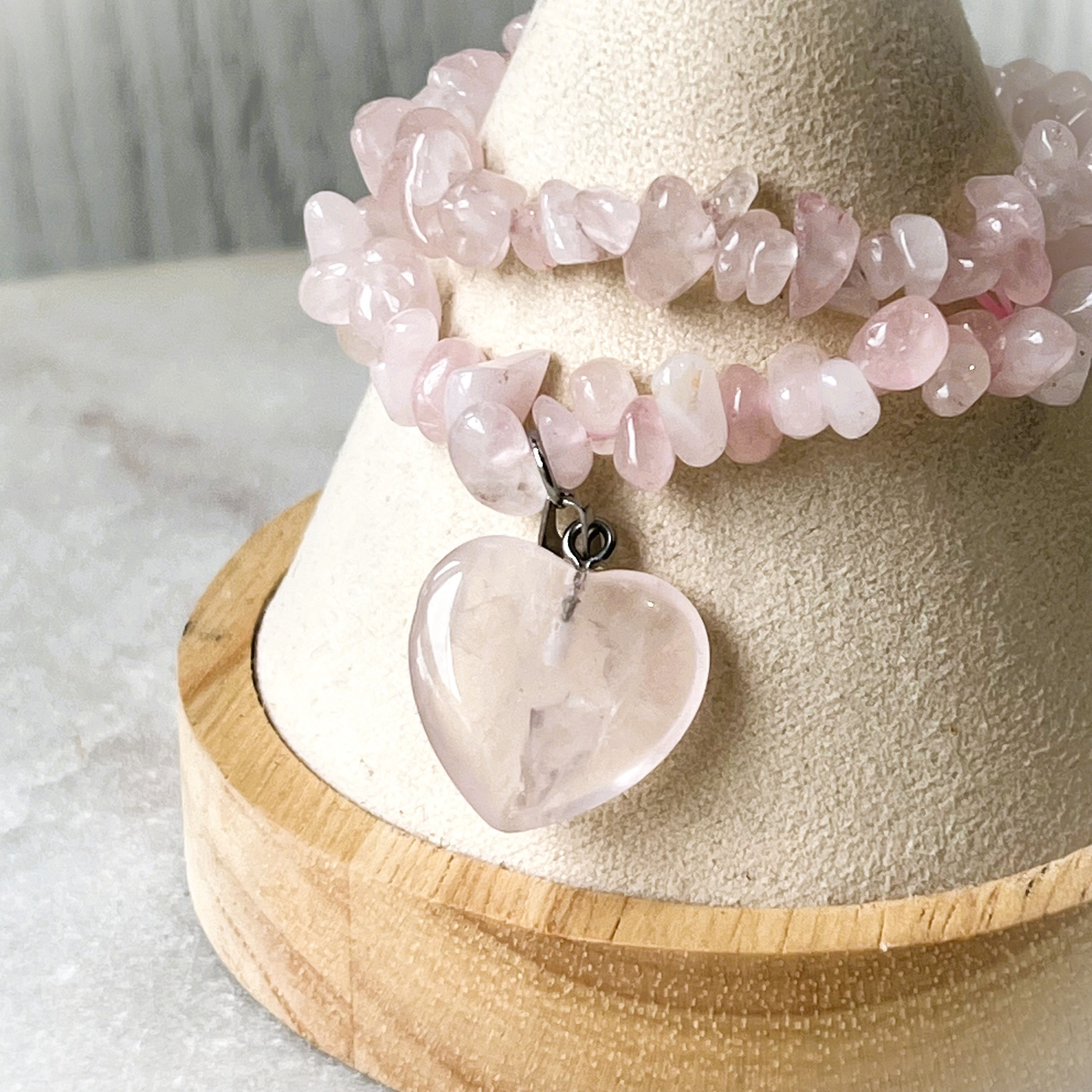 Rose Quartz Chip Bracelet