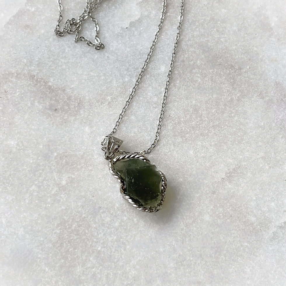 Thumbnail: Large Moldavite Pendant Necklace