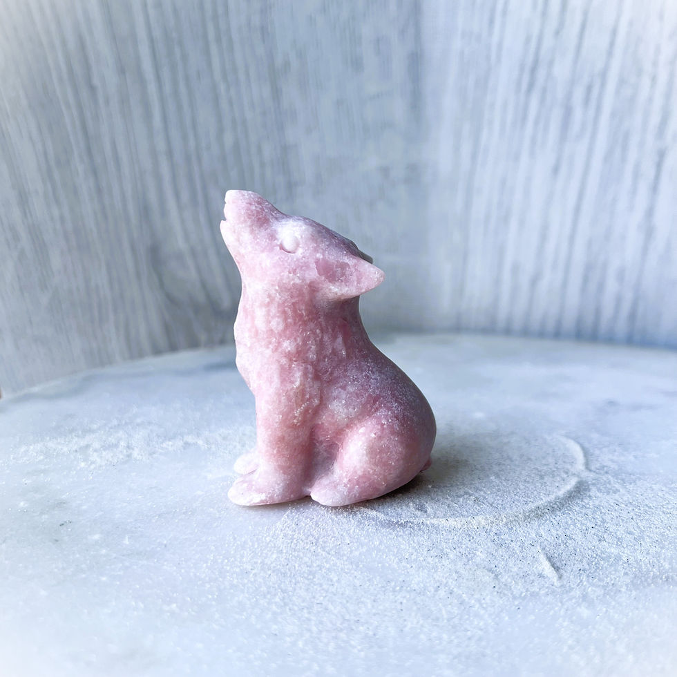 Thumbnail: Pink Opal Small Howling Wolf