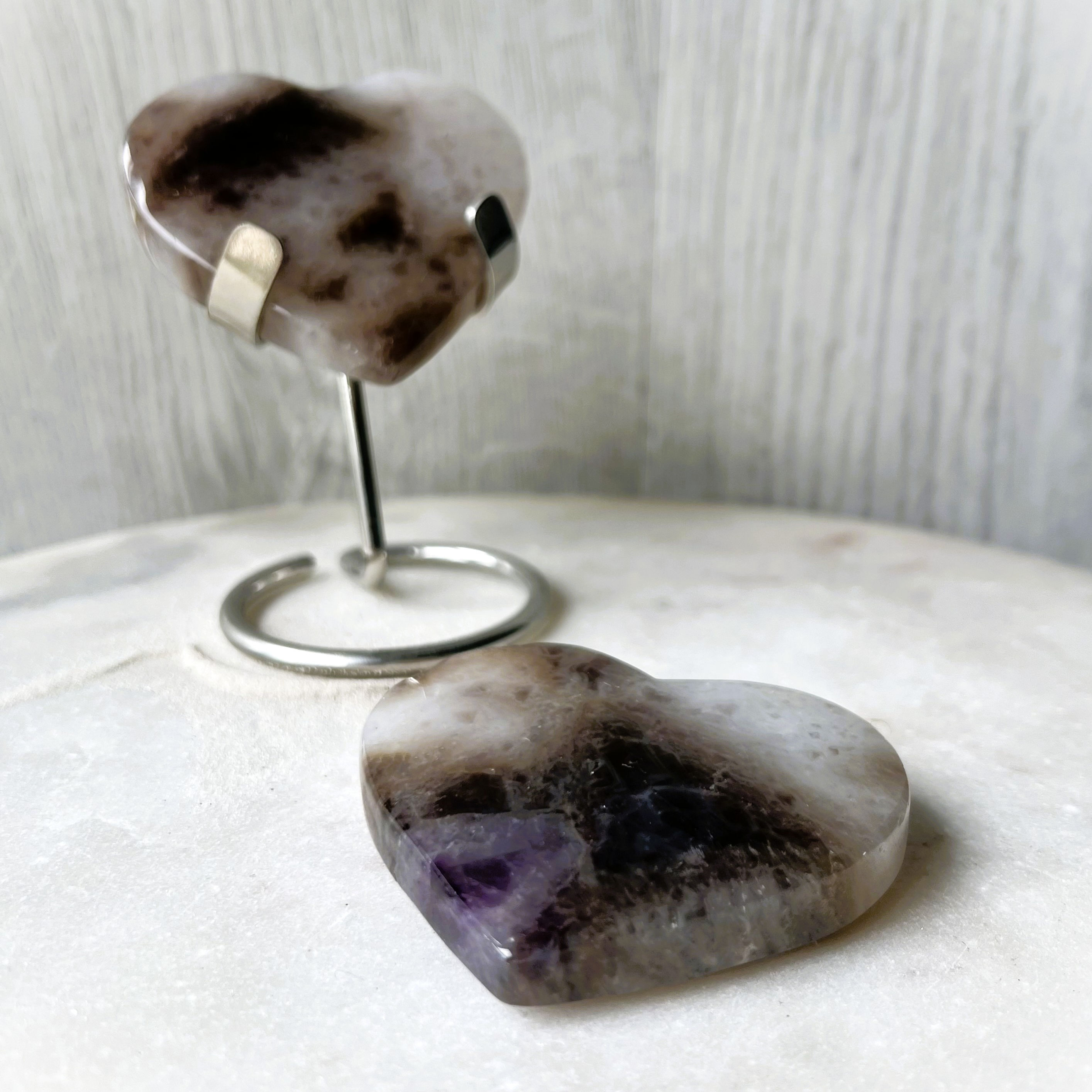 Smoky Amethyst Heart