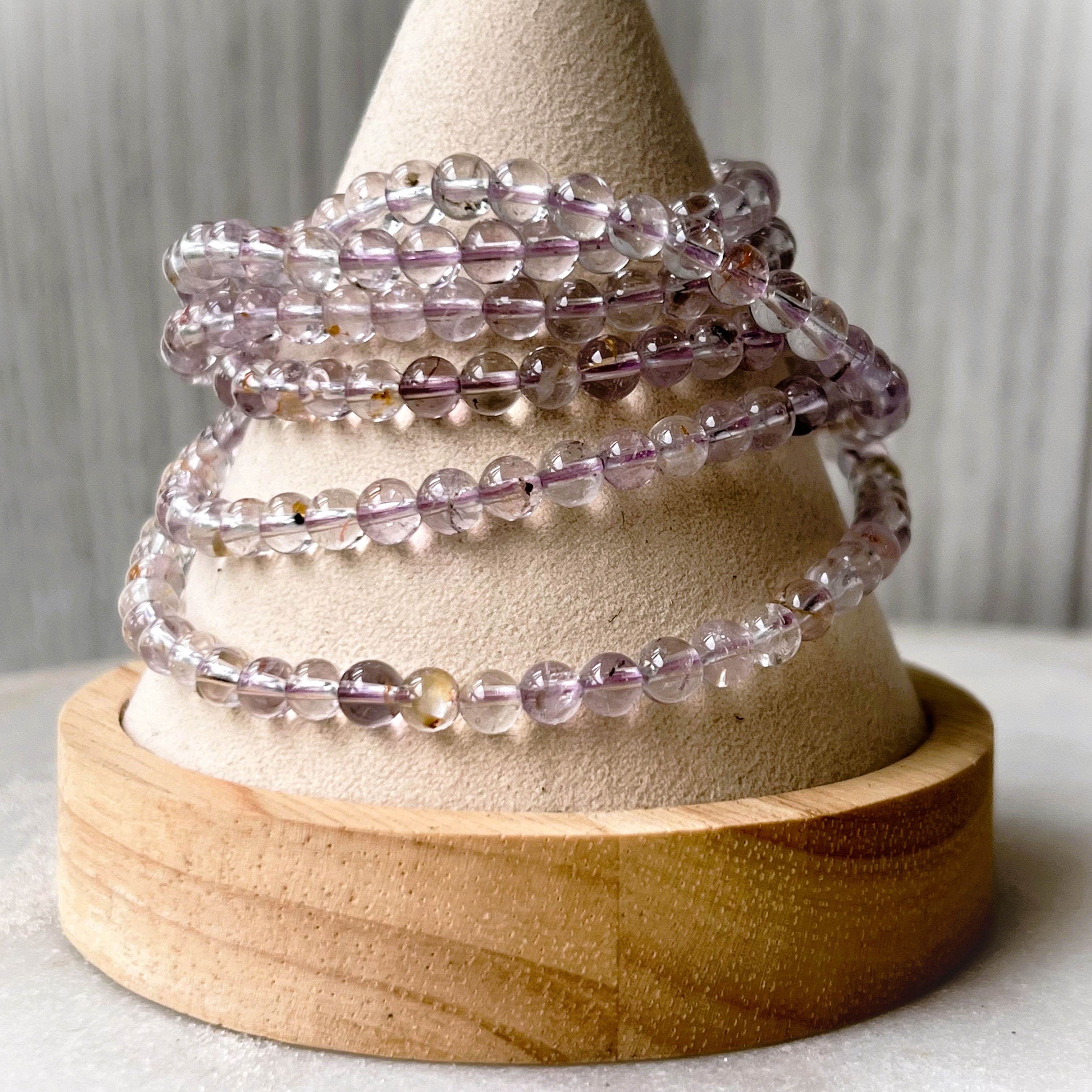 Bolivian Amethyst Bead Necklace — Petal Inclusions