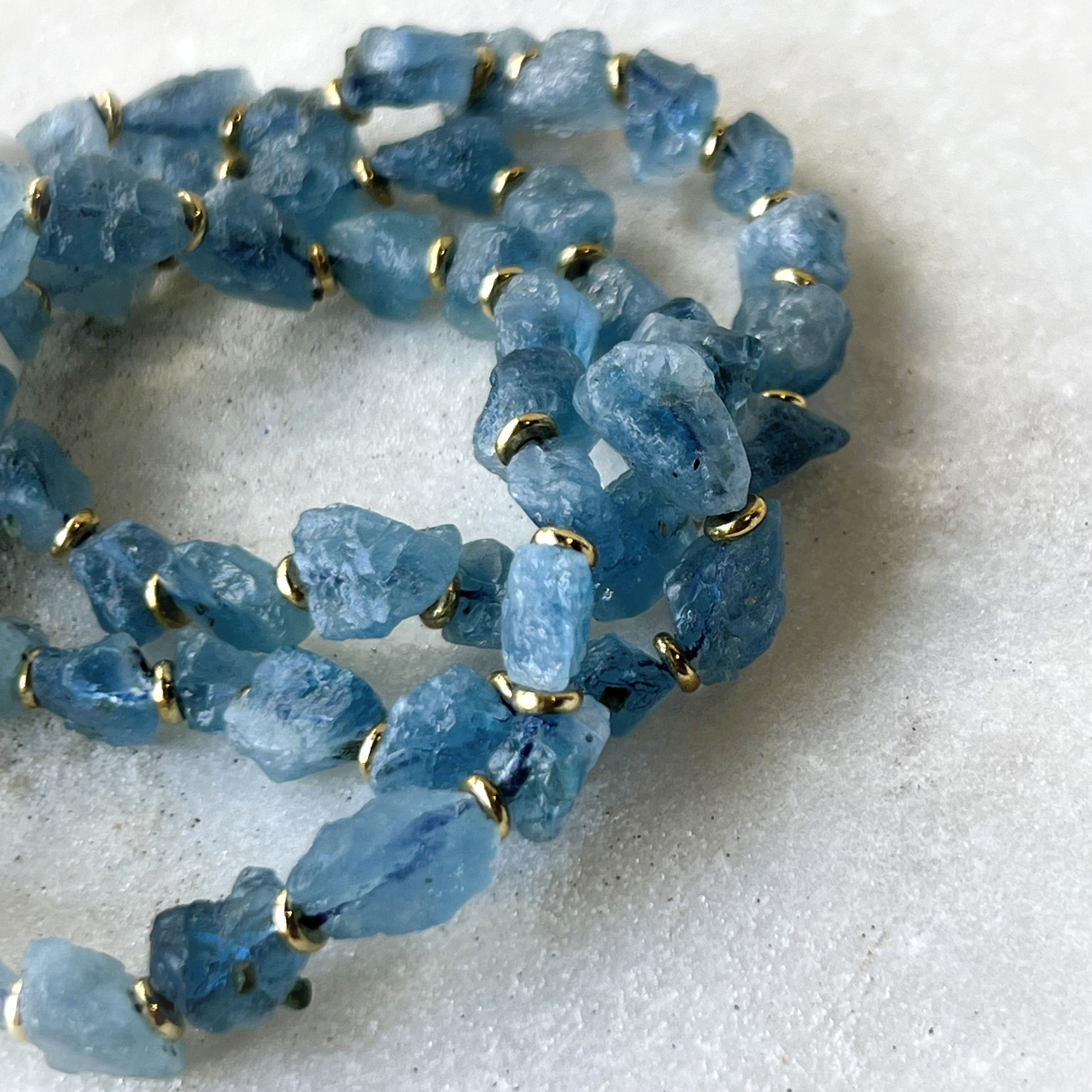 Raw Aquamarine Freeform Bracelet