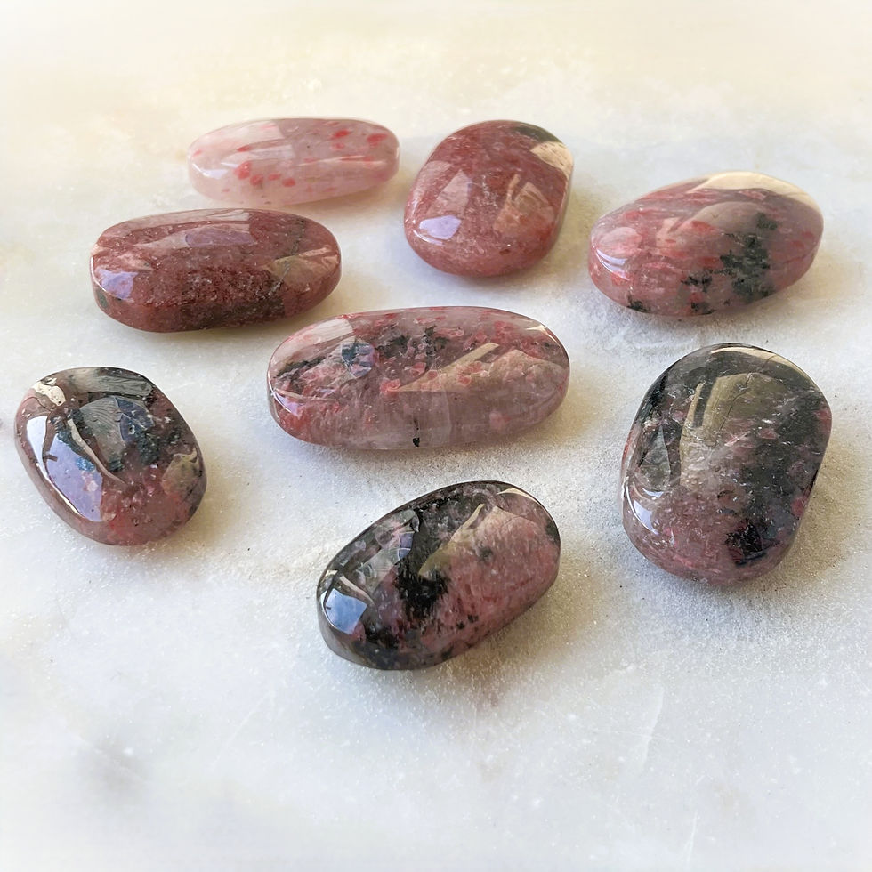 Thumbnail: Sakura Rhodonite Palmstone