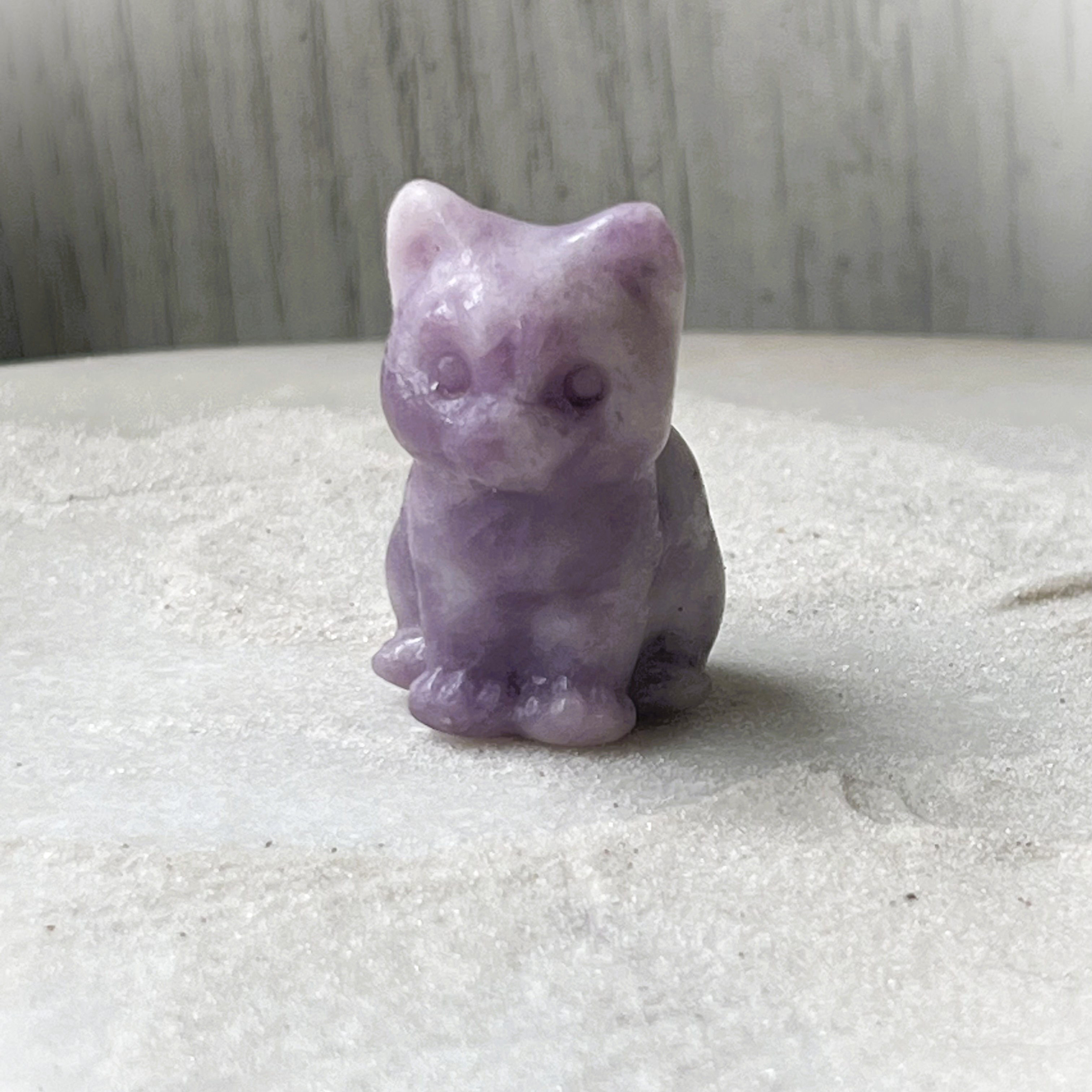 Lepidolite Mini Standing Cat