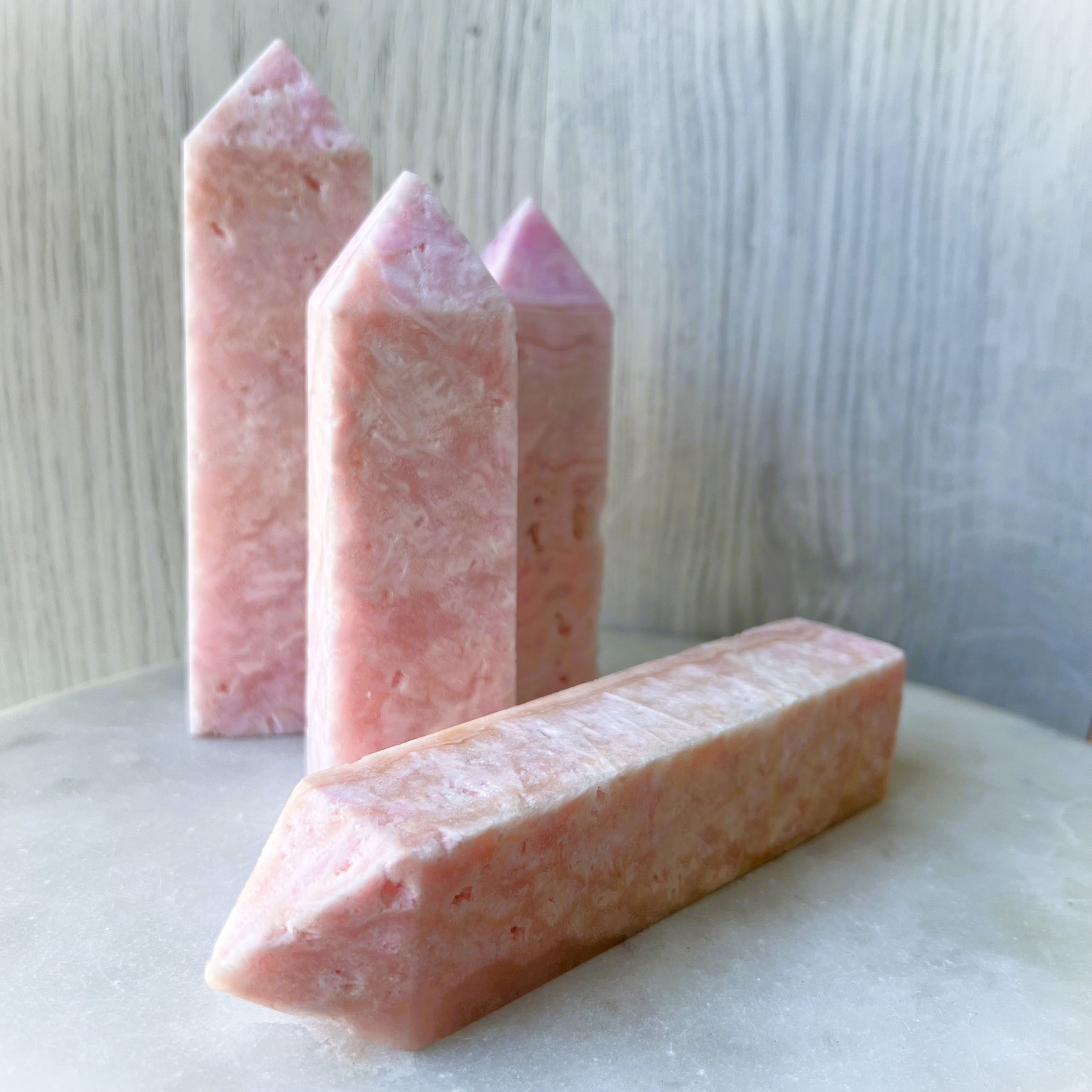 Matte Pink Calcite Tower