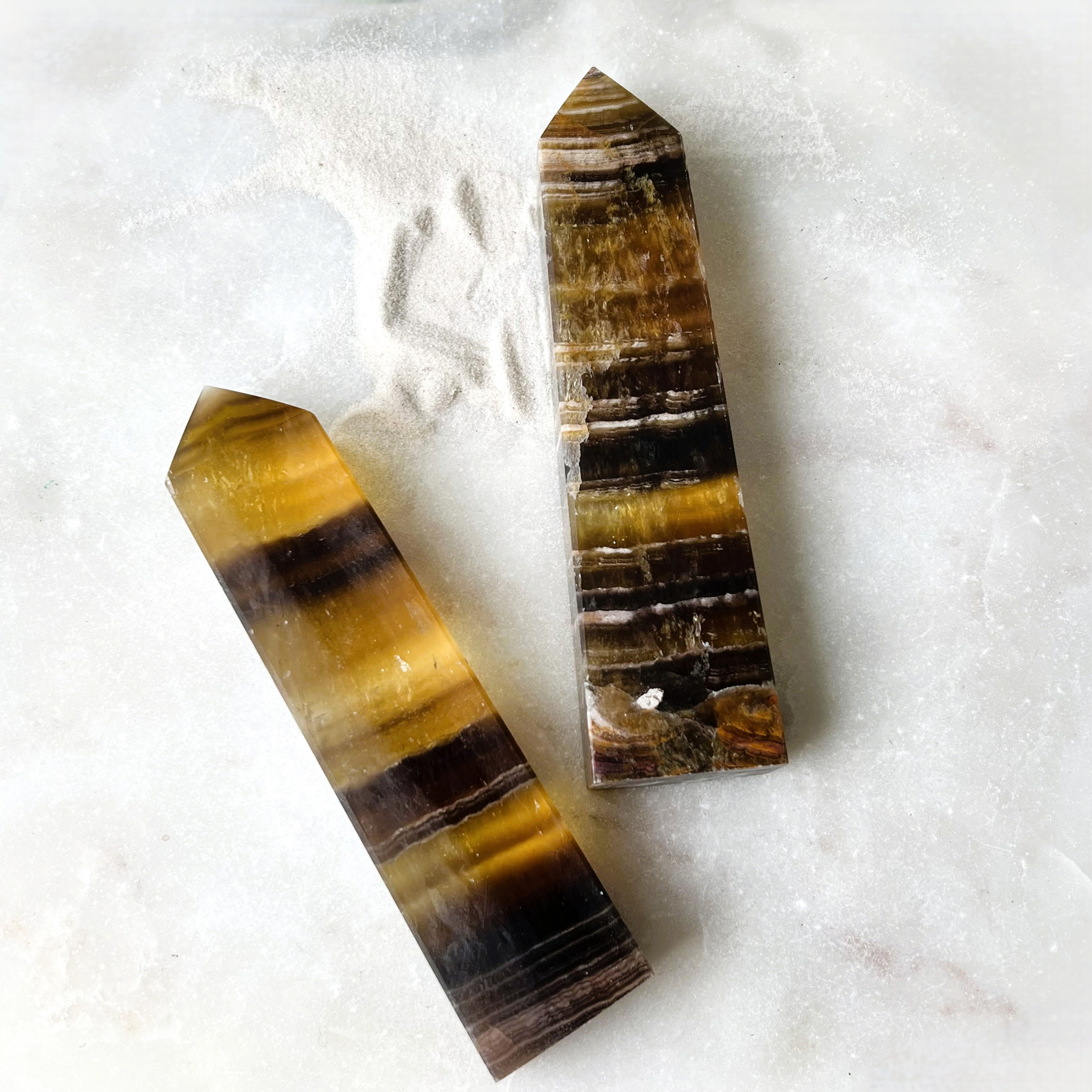 Banded Honey Calcite Tower - Mexico