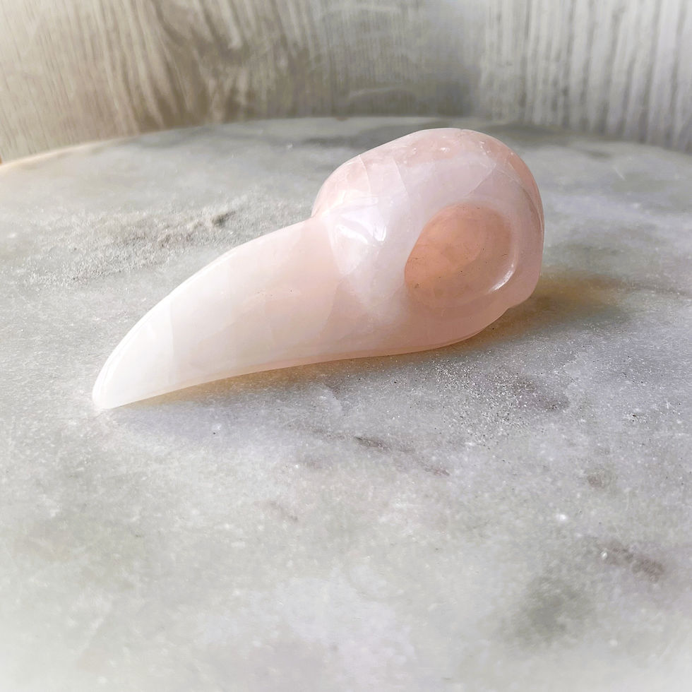 Thumbnail: Rose Quartz Raven Head