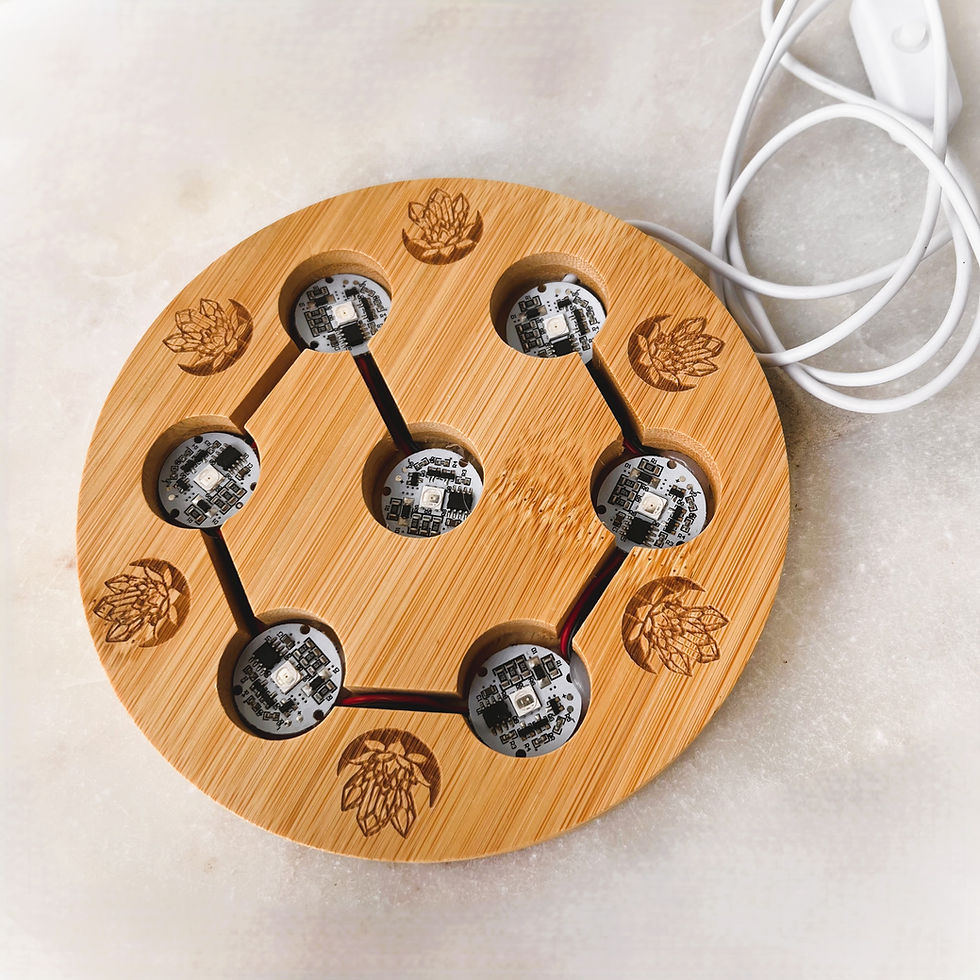 Thumbnail: Wooden 7 Port USB Rainbow Light Sphere Holder