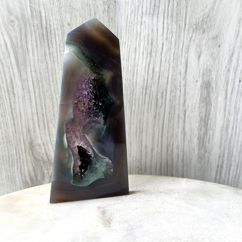 Thumbnail: Green Amethyst Agate Tower - Brazil