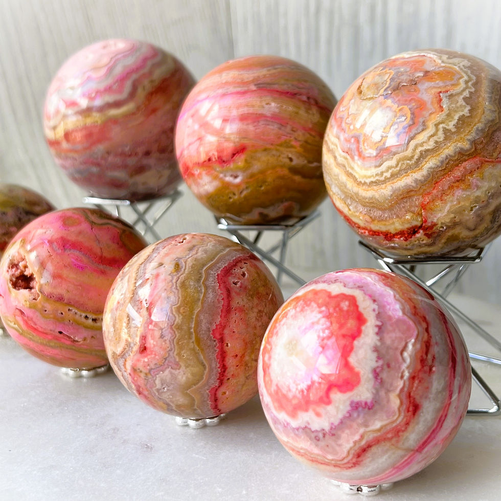 Thumbnail: Pink Banded Agate Sphere - Indonesia