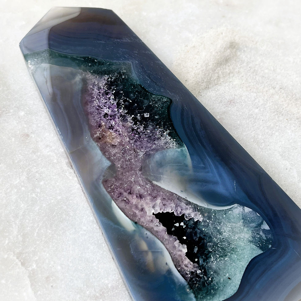 Thumbnail: Green Amethyst Agate Tower - Brazil