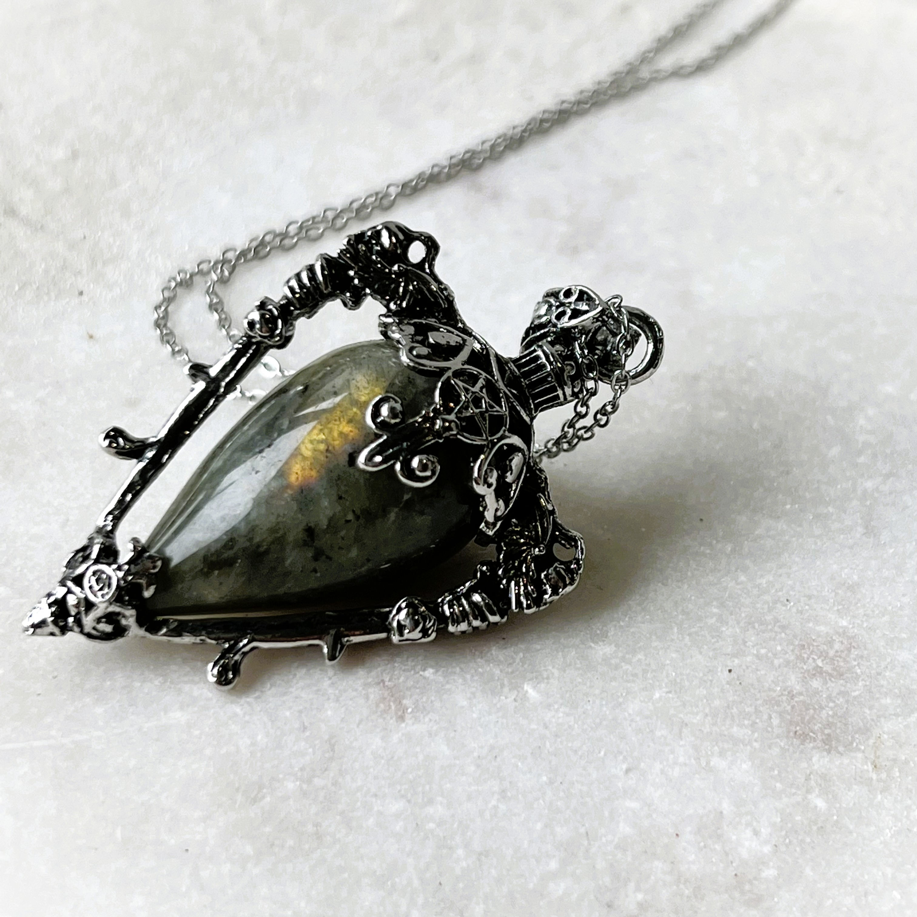 Ornate Labradorite Pendulum