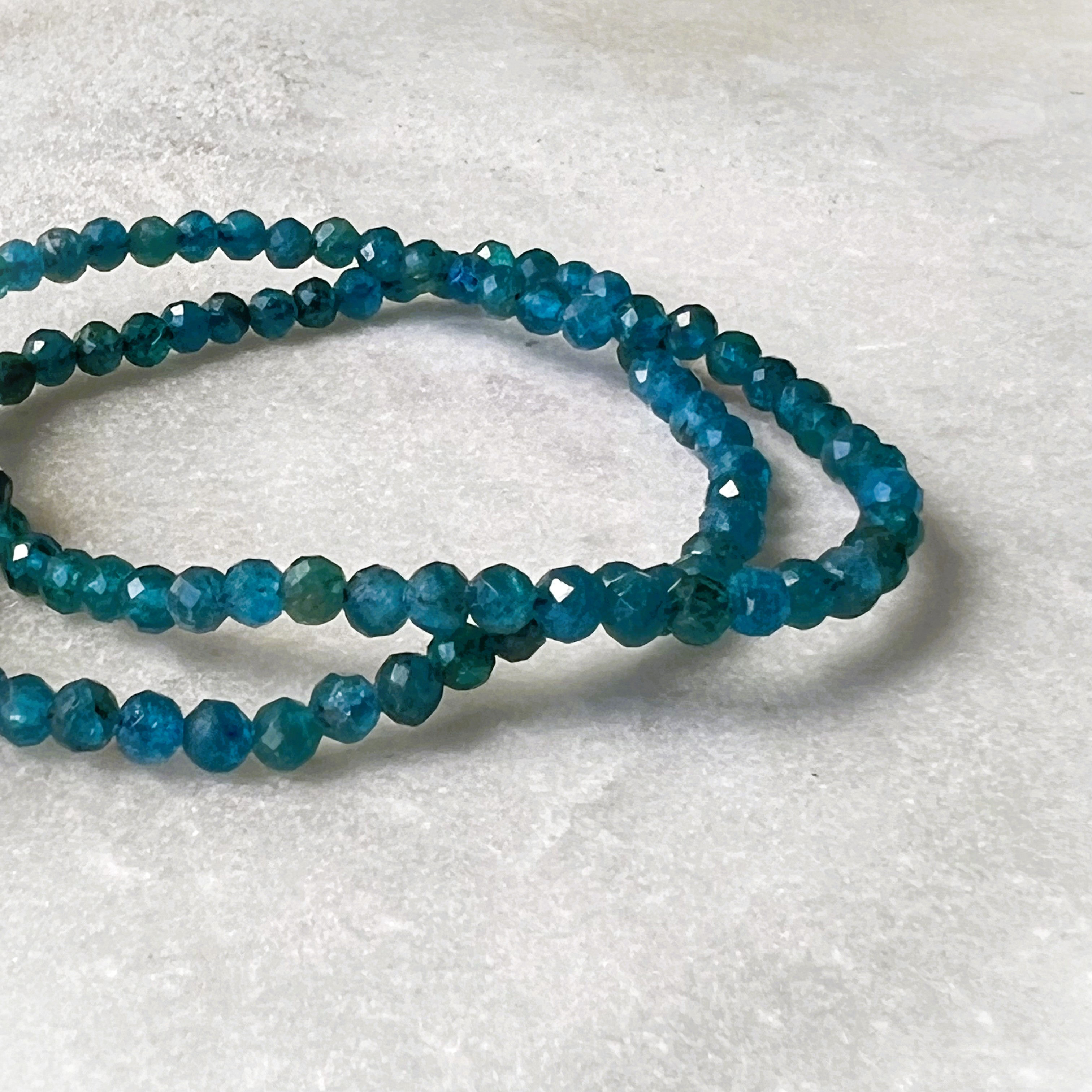 Blue Apatite Faceted Bead Bracelet