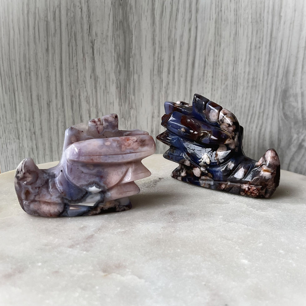 Thumbnail: Purple Cherry Blossom Agate Dragon