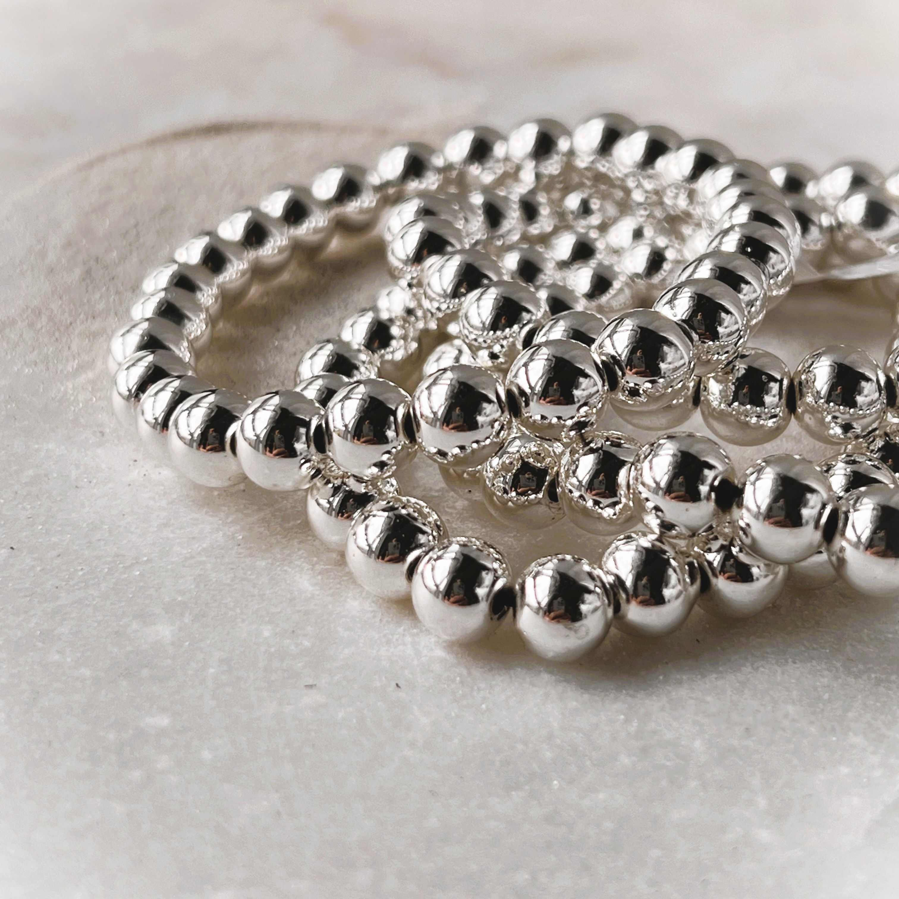 Silver Hematite Bead Bracelet