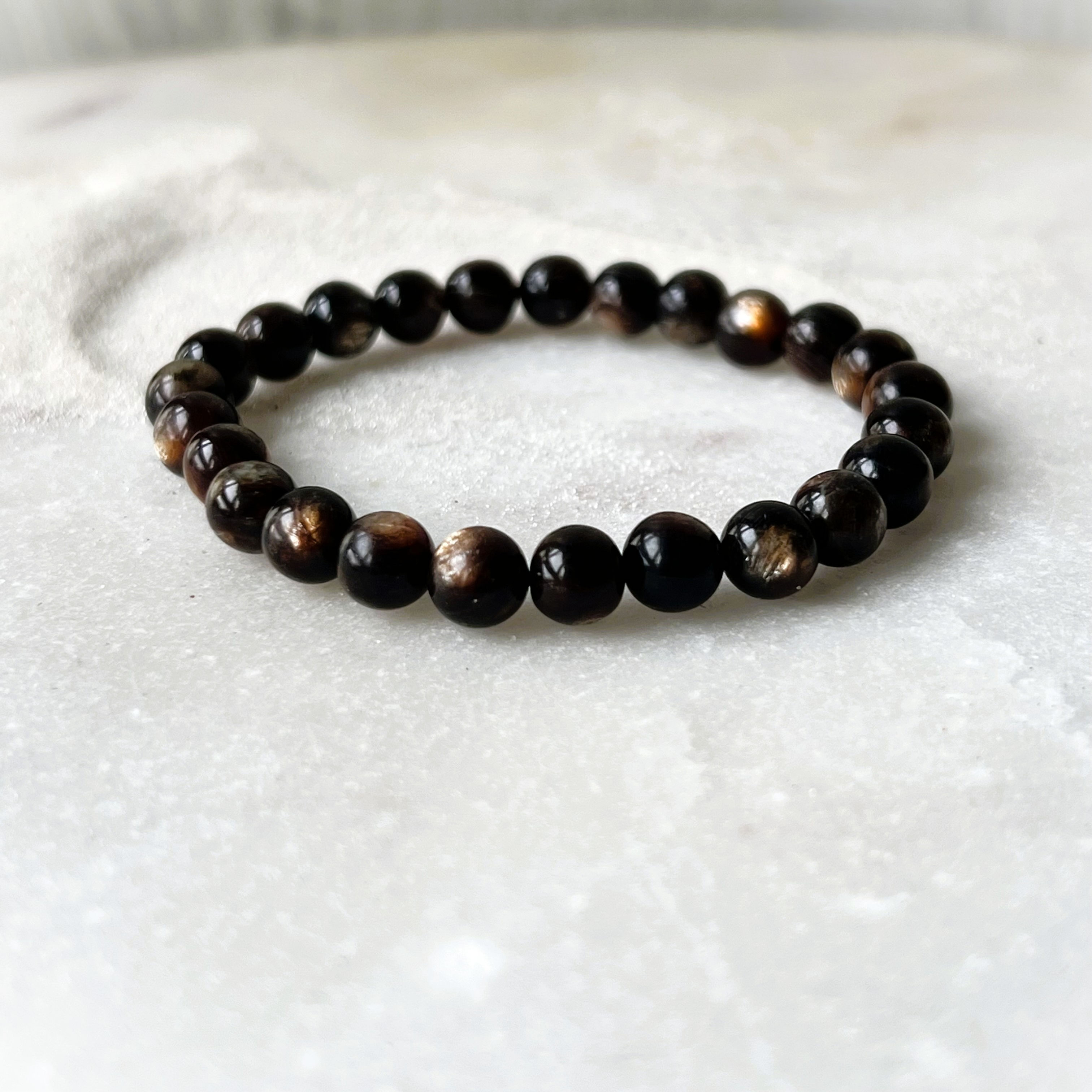 HQ Black Lepidolite Bead Bracelet