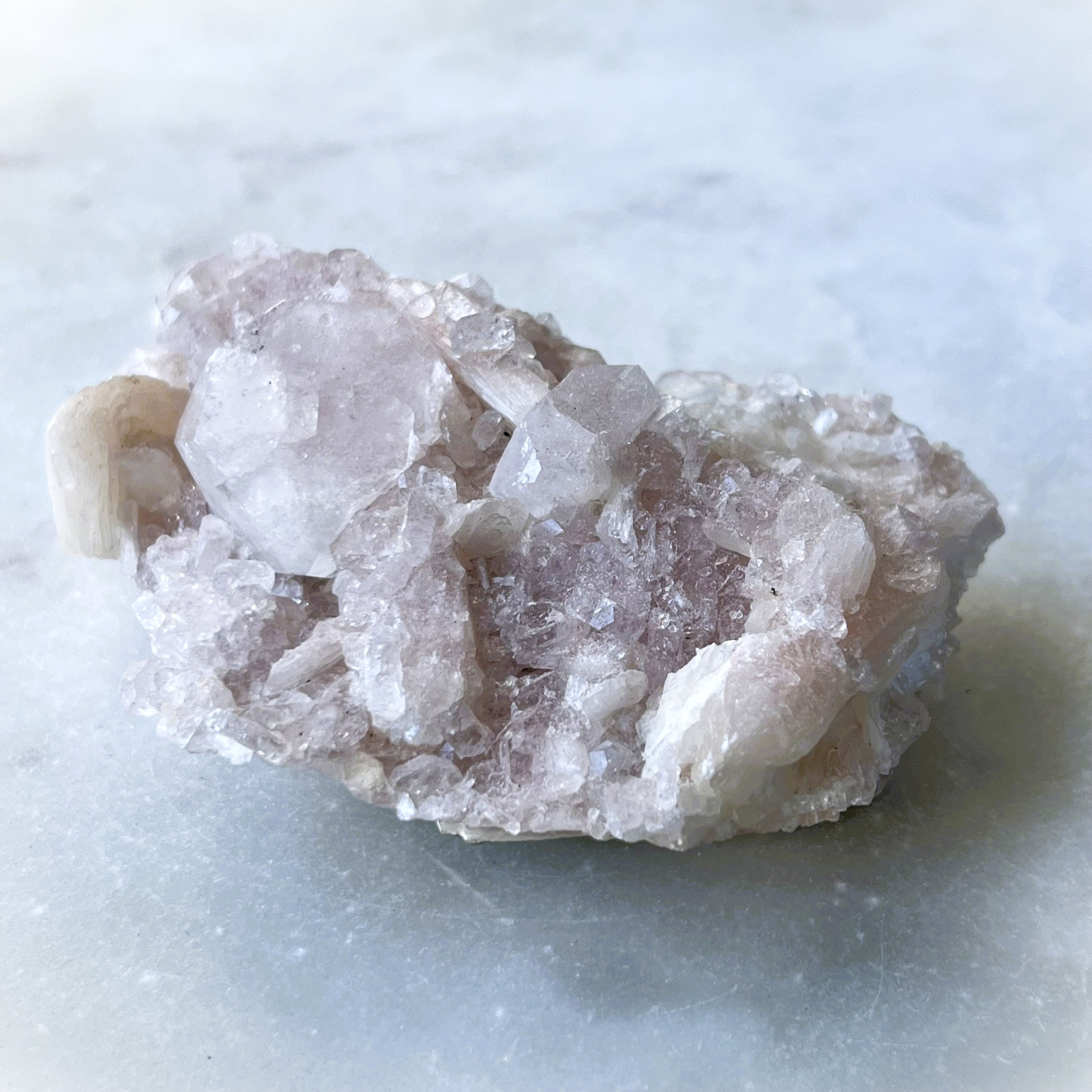 Pink Apophyllite in Stilbite Specimen - Ahmednagar District, India