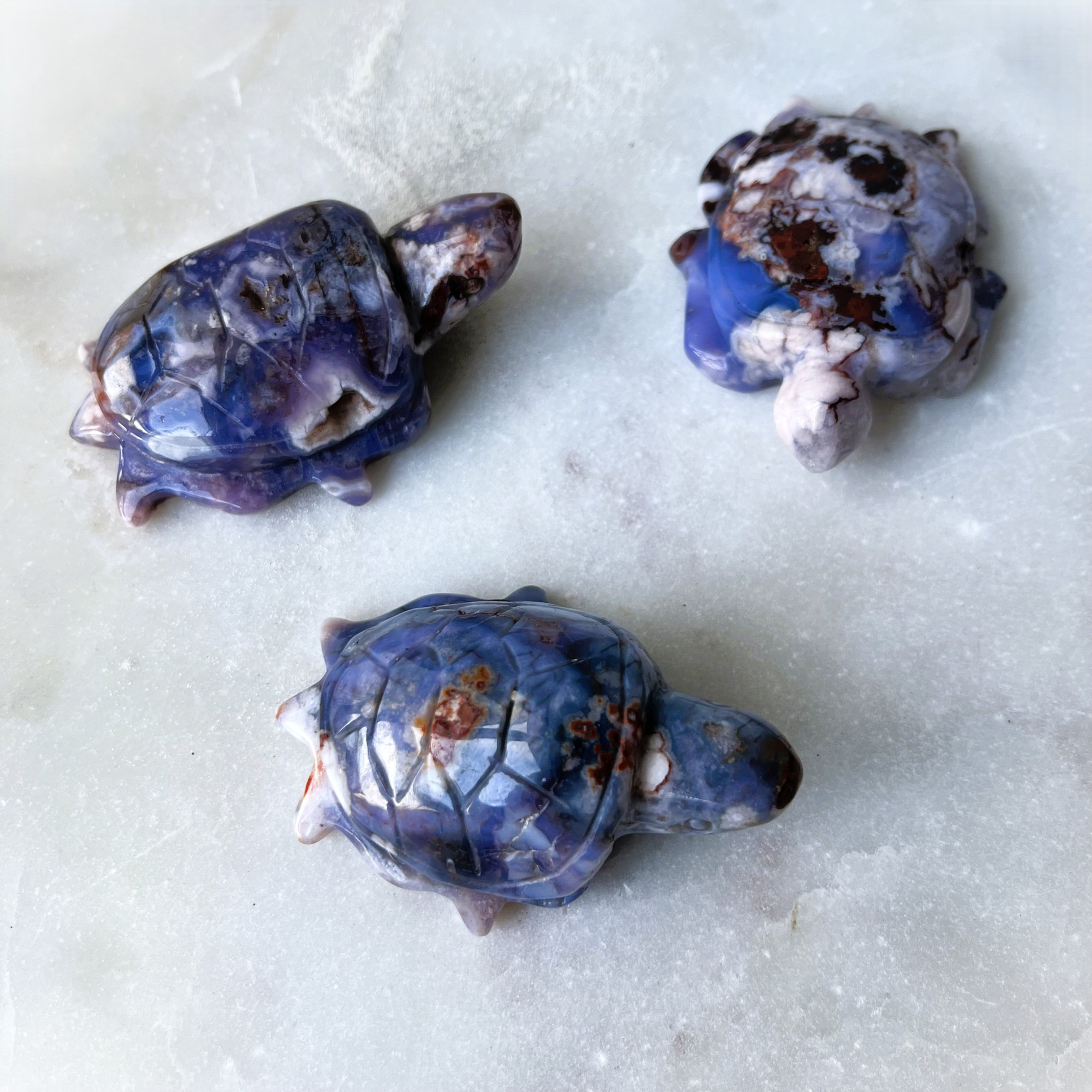 Purple Cherry Blossom Agate Turtle
