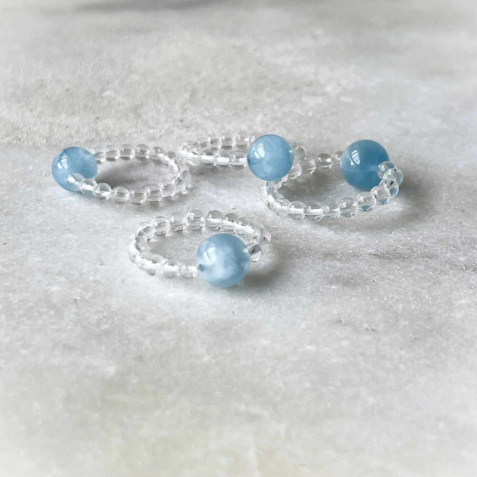 Thumbnail: Aquamarine Bead Ring
