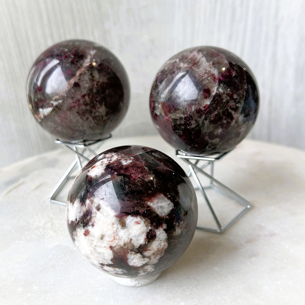 Thumbnail: Plum Blossom Sphere (Almandine Garnet in Matrix)