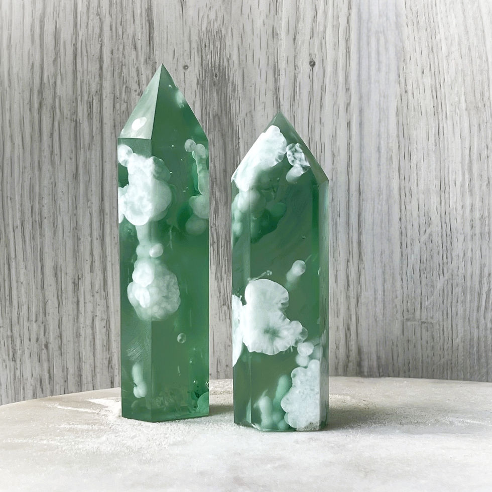 Thumbnail: Green Larimar Tower - Sea Blossom Glass