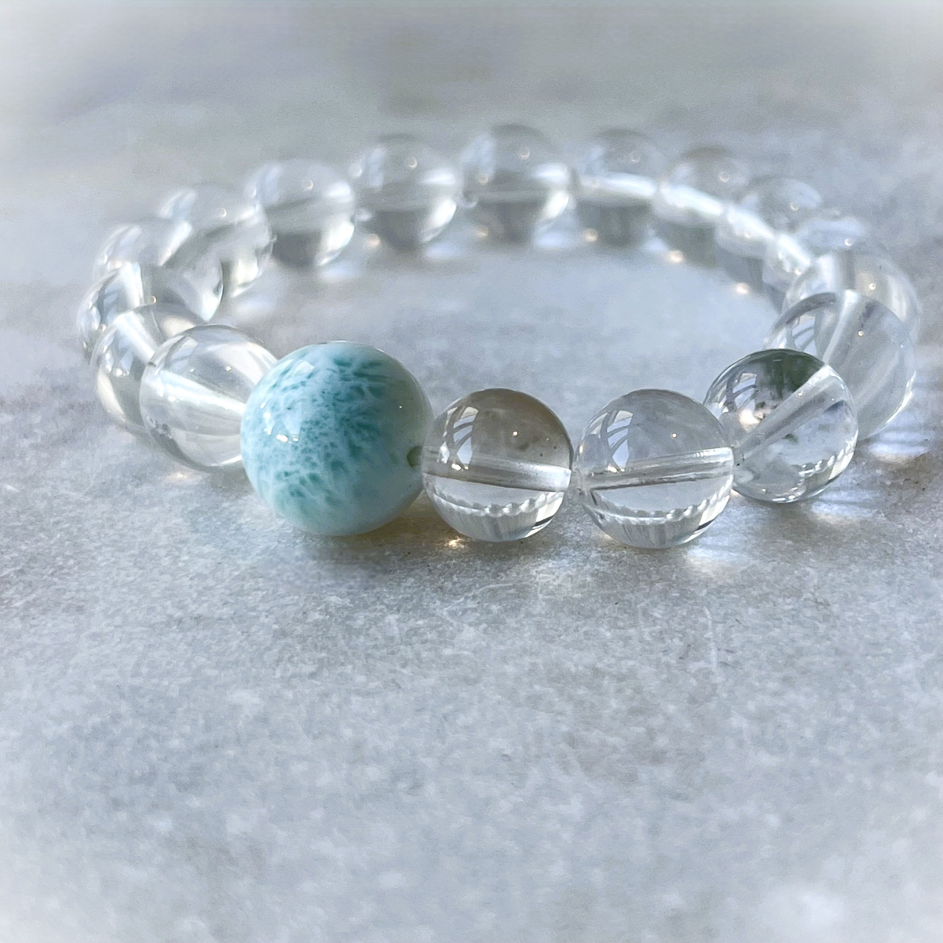 Larimar x Clear Quartz Bracelet