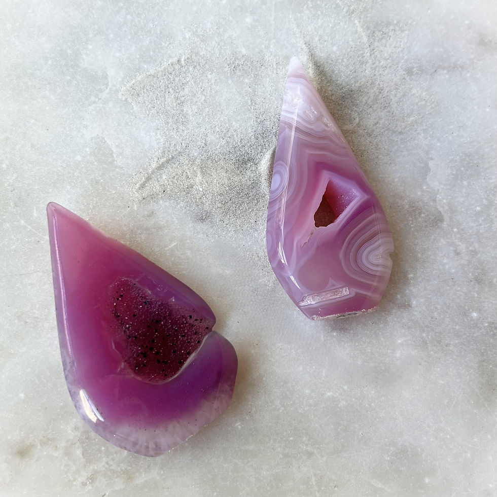 Thumbnail: Pink Jelly Agate Teardrop - Madagascar