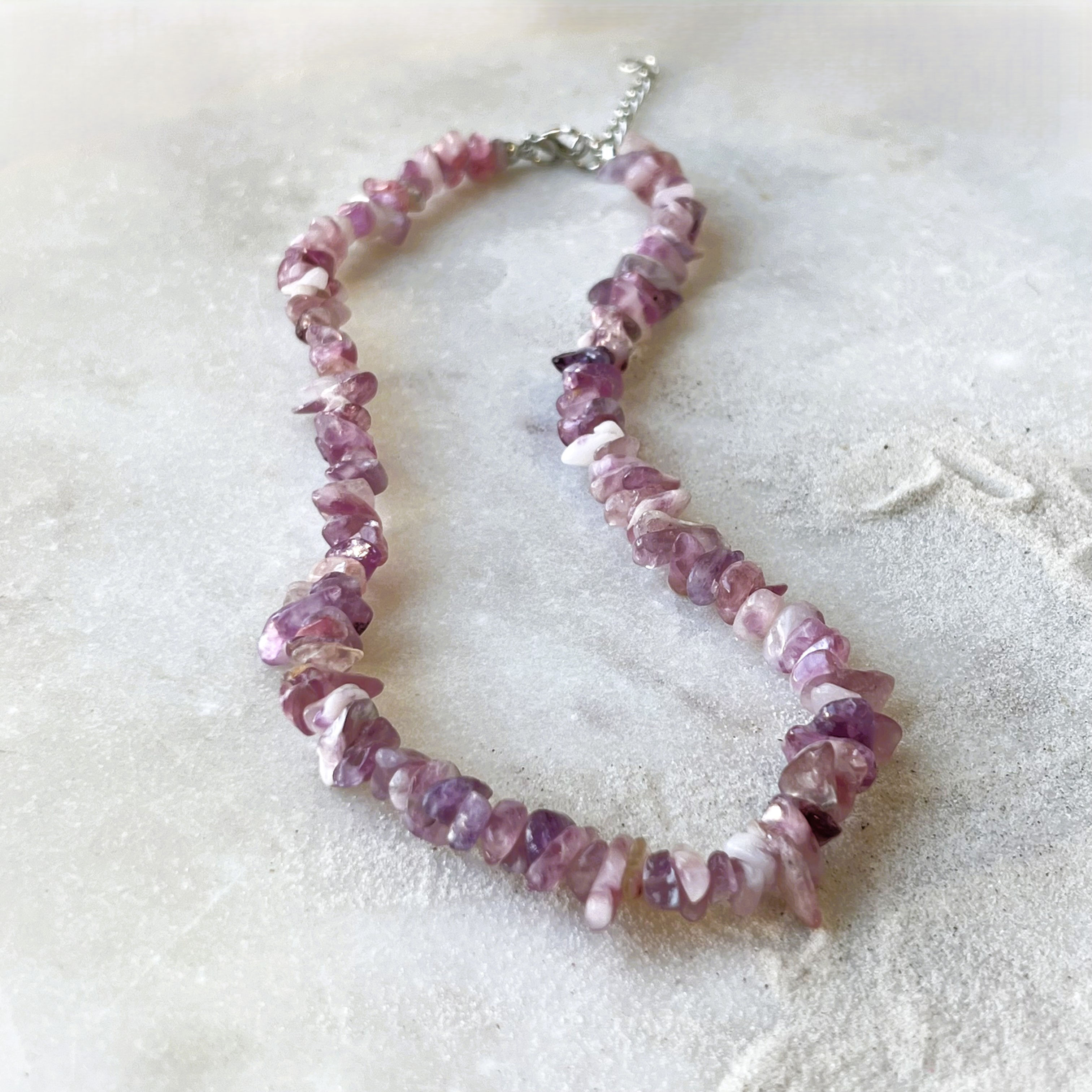 Purple Mica Chip Necklace