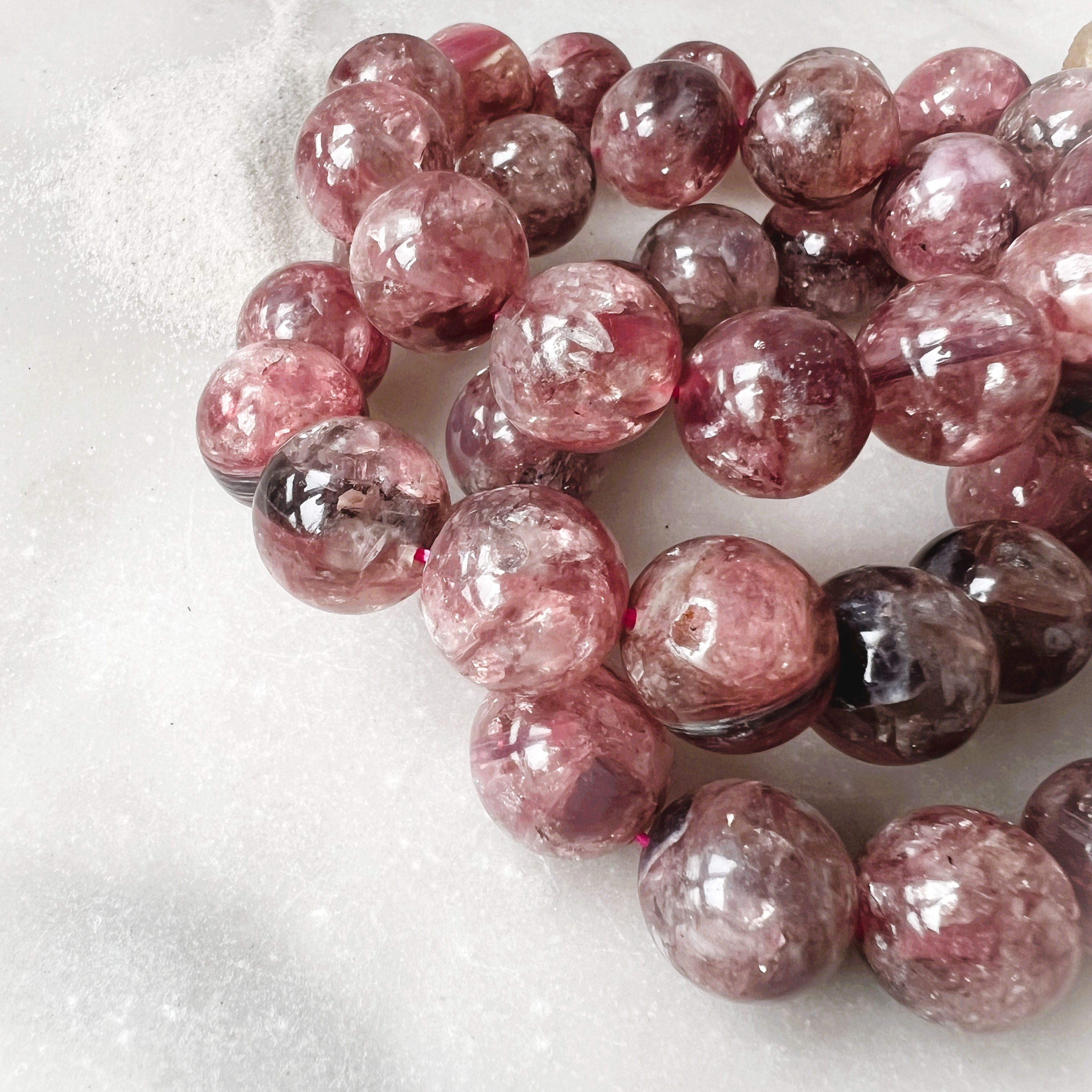 Rose Mica Bead Bracelet